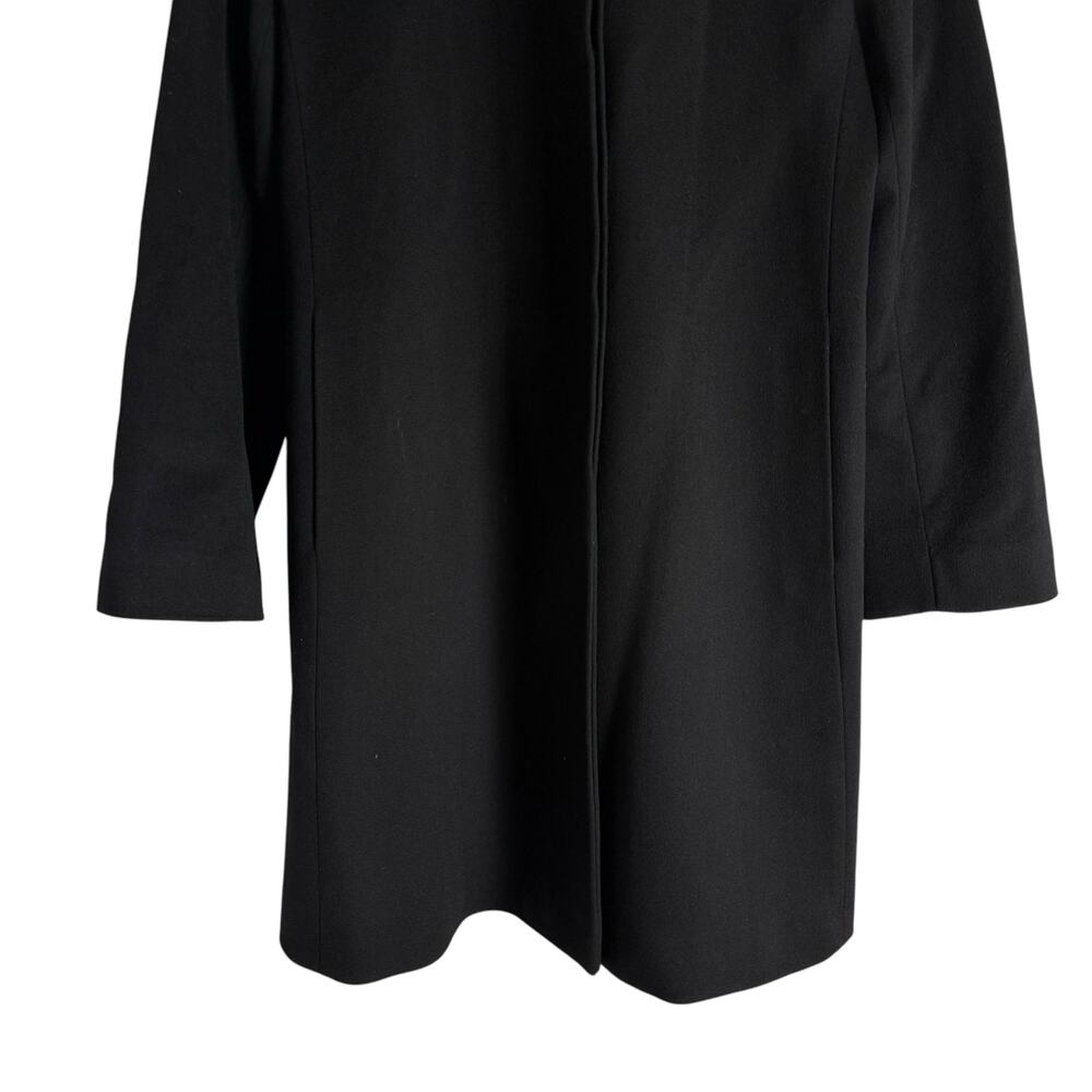 Fleurette Loro Piana Italian Wool Black Fox Fur Trim Collar Coat Size 10 - Picture 7 of 16